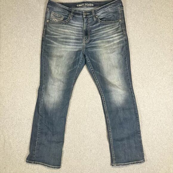 Cody James Men's Size 38x32 Light Wash Bootcut Relaxed Fit Jeans Western Cowboy - Picture 1 of 9